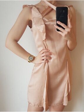 vintage silk miu miu dress. Ballet pink